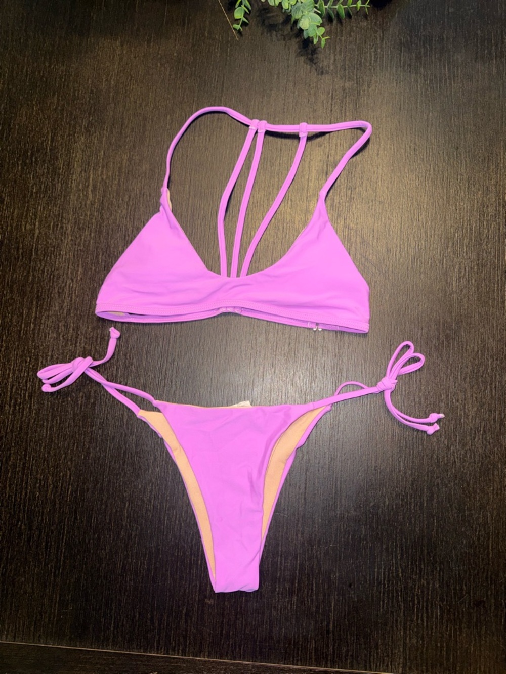 Bright Pink Strappy Bikini Set